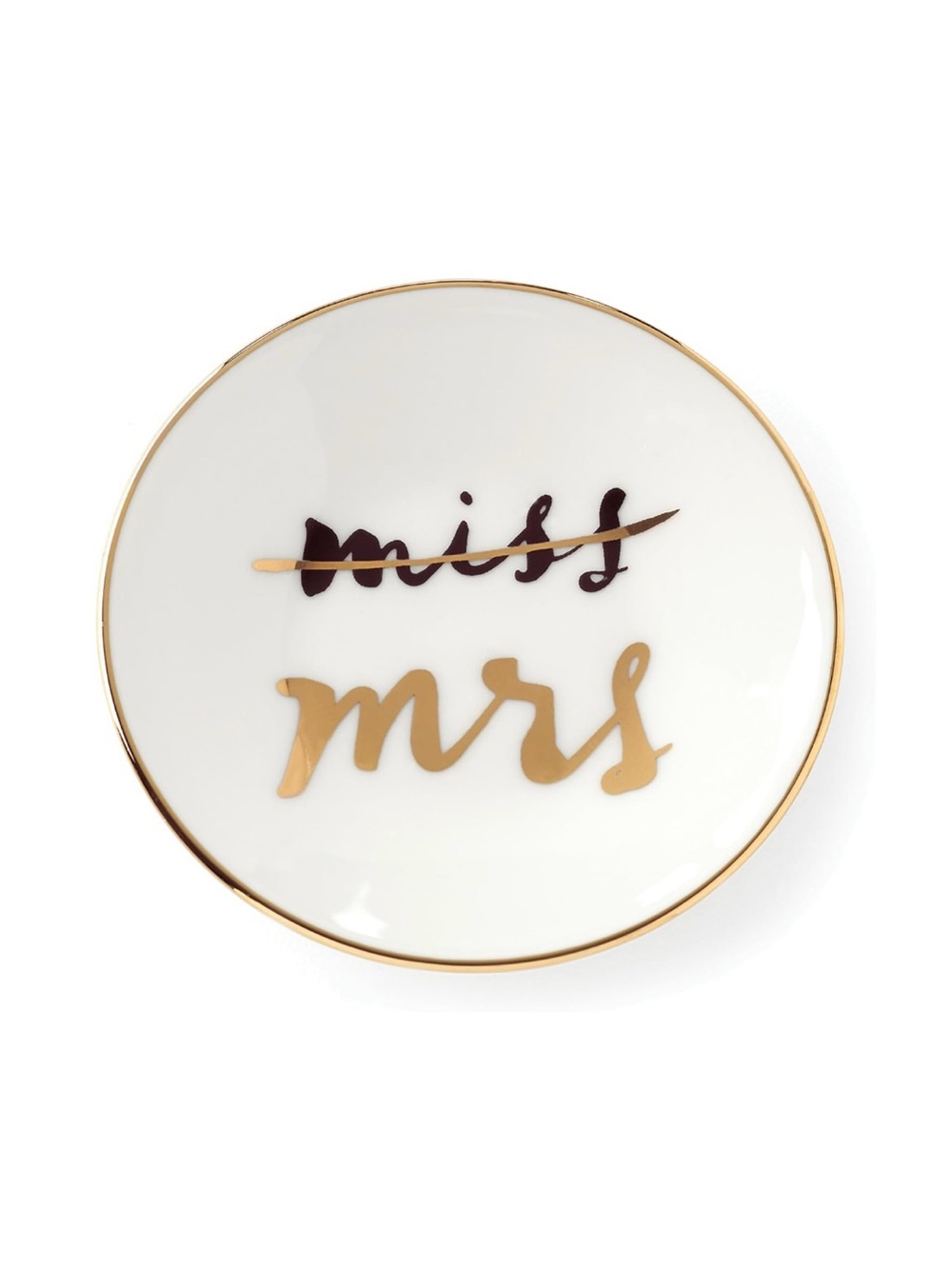 Kate Spade Lenox Bridal Party White and Gold Porcelain Ring Plate